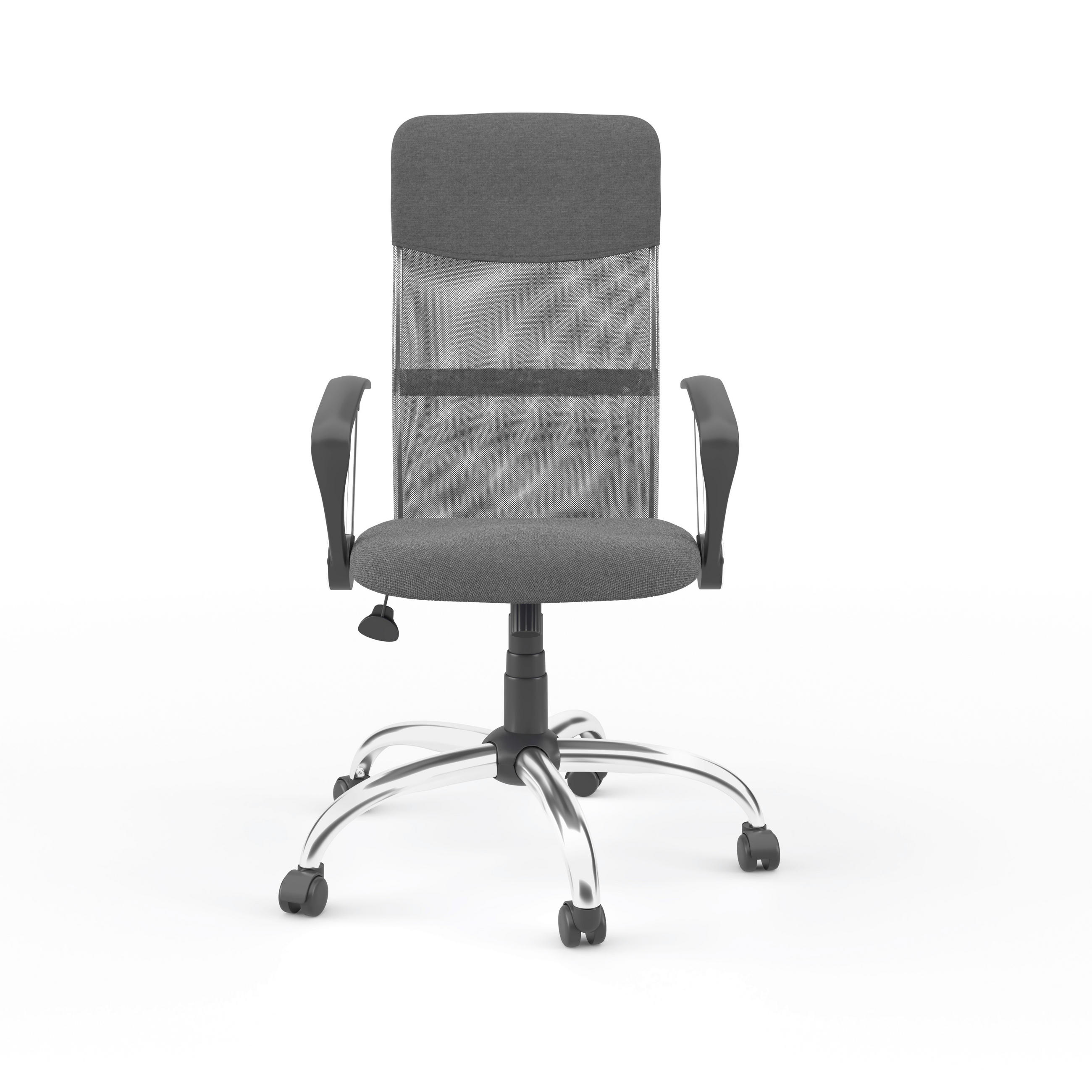 DREHSTUHL Grau  - Chromfarben/Grau, Design, Leder/Holz (60/120/52cm) - MID.YOU