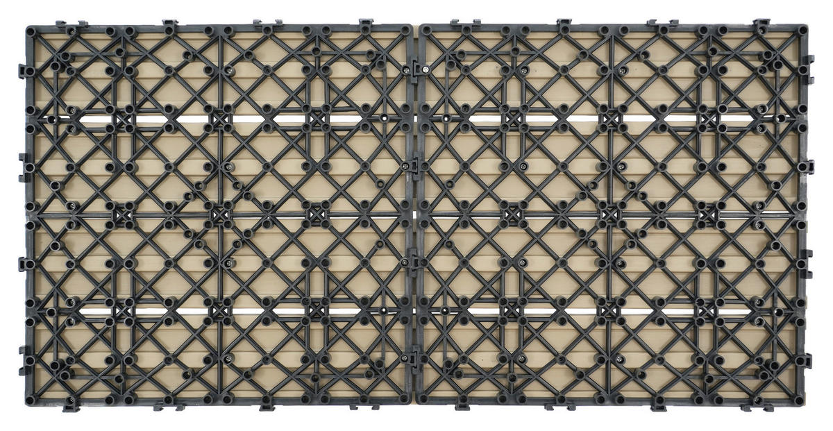 TERRASSENFLIESE 6 Stück  - Grauweiß, KONVENTIONELL, Holzwerkstoff (30/60/2,1cm) - Ambia Garden