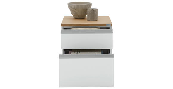 NACHTSCHRANK 45/46/41 cm furniert  - Eichefarben/Silberfarben, Design, Holzwerkstoff/Kunststoff (45/46/41cm) - Dieter Knoll
