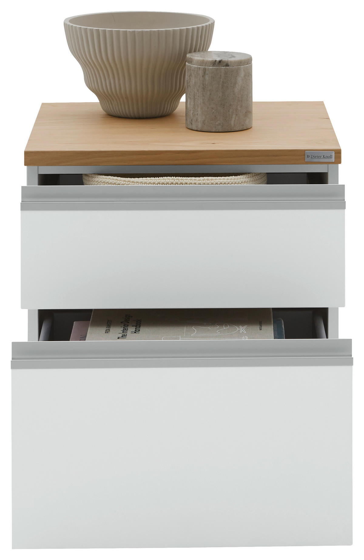 KOMMODE  in 45/46/41 cm  - Eichefarben/Silberfarben, Design, Holzwerkstoff/Kunststoff (45/46/41cm) - Dieter Knoll