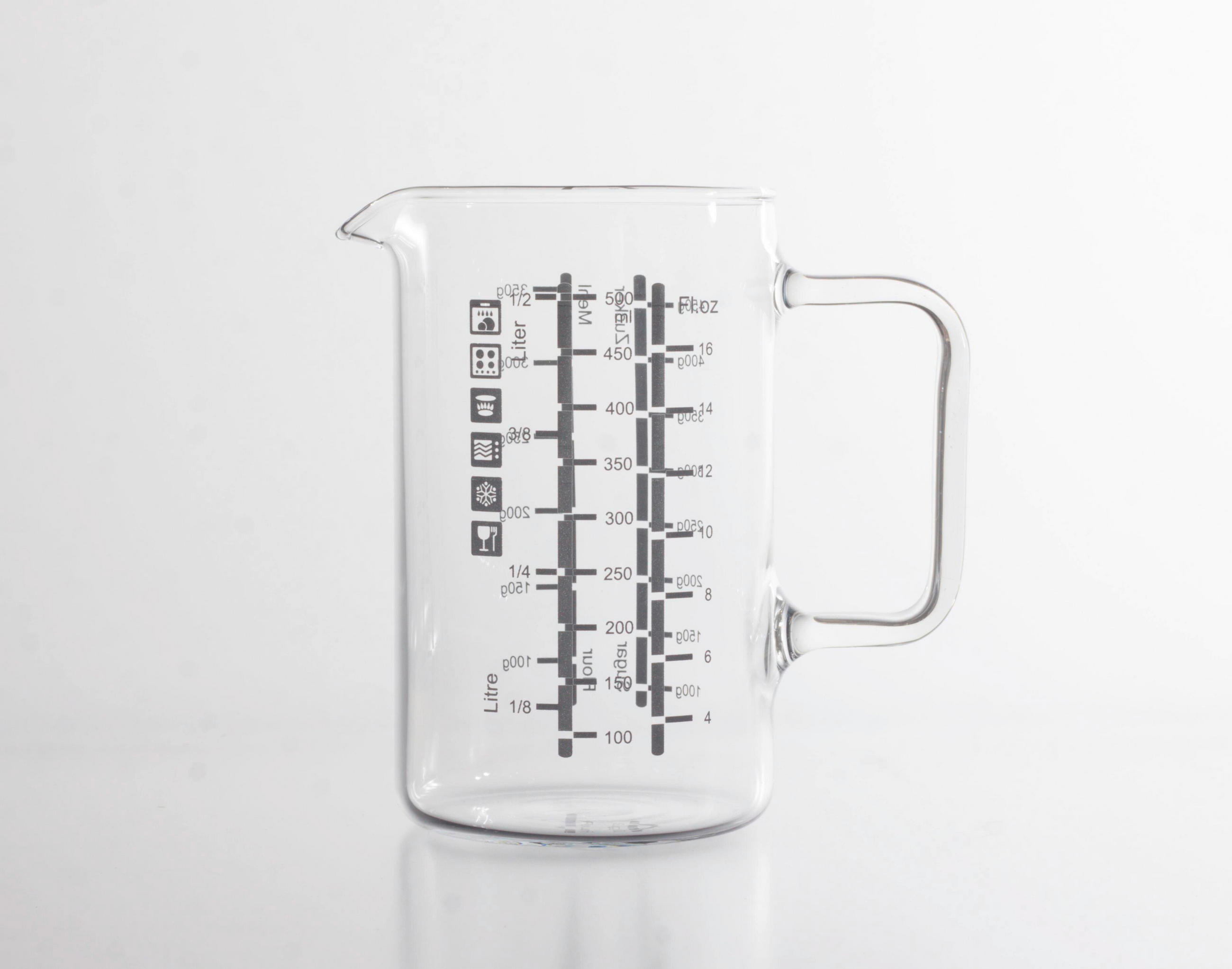 MÉRŐPOHÁR - áttetsző, Basics, üveg (500ml)