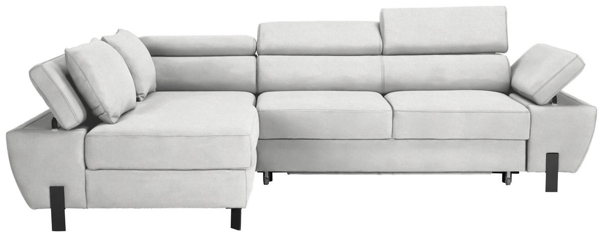 HÖRNSOFFA i vävt tyg cremefärgad  - svart/cremefärgad, Modern, metall/textil (93/90/277cm) - MID.YOU