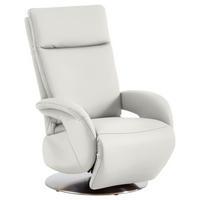 RELAXSESSEL in Leder Weiss  - Weiss/Edelstahlfarben, Design, Leder/Metall (70/108/80cm) - Cantus