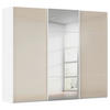 SCHWEBETÜRENSCHRANK 301/223/68 cm 3-türig Weiß, Champagner  - Chromfarben/Champagner, KONVENTIONELL, Glas/Holzwerkstoff (301/223/68cm) - Novel