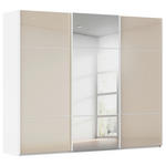 SCHWEBETÜRENSCHRANK 301/223/68 cm 3-türig Weiß, Champagner  - Chromfarben/Champagner, KONVENTIONELL, Glas/Holzwerkstoff (301/223/68cm) - Novel