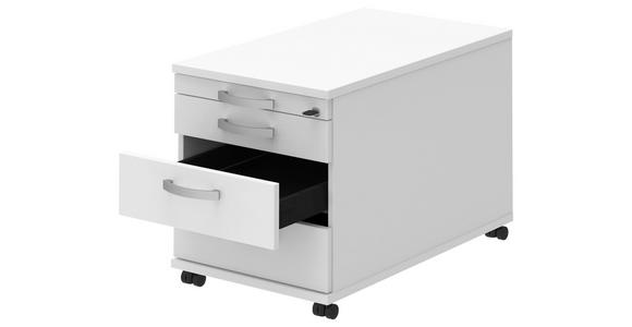 ROLLCONTAINER Weiß, Alufarben - Alufarben/Weiß, KONVENTIONELL, Holzwerkstoff/Metall (42,7/54,4/80cm) - Moderano