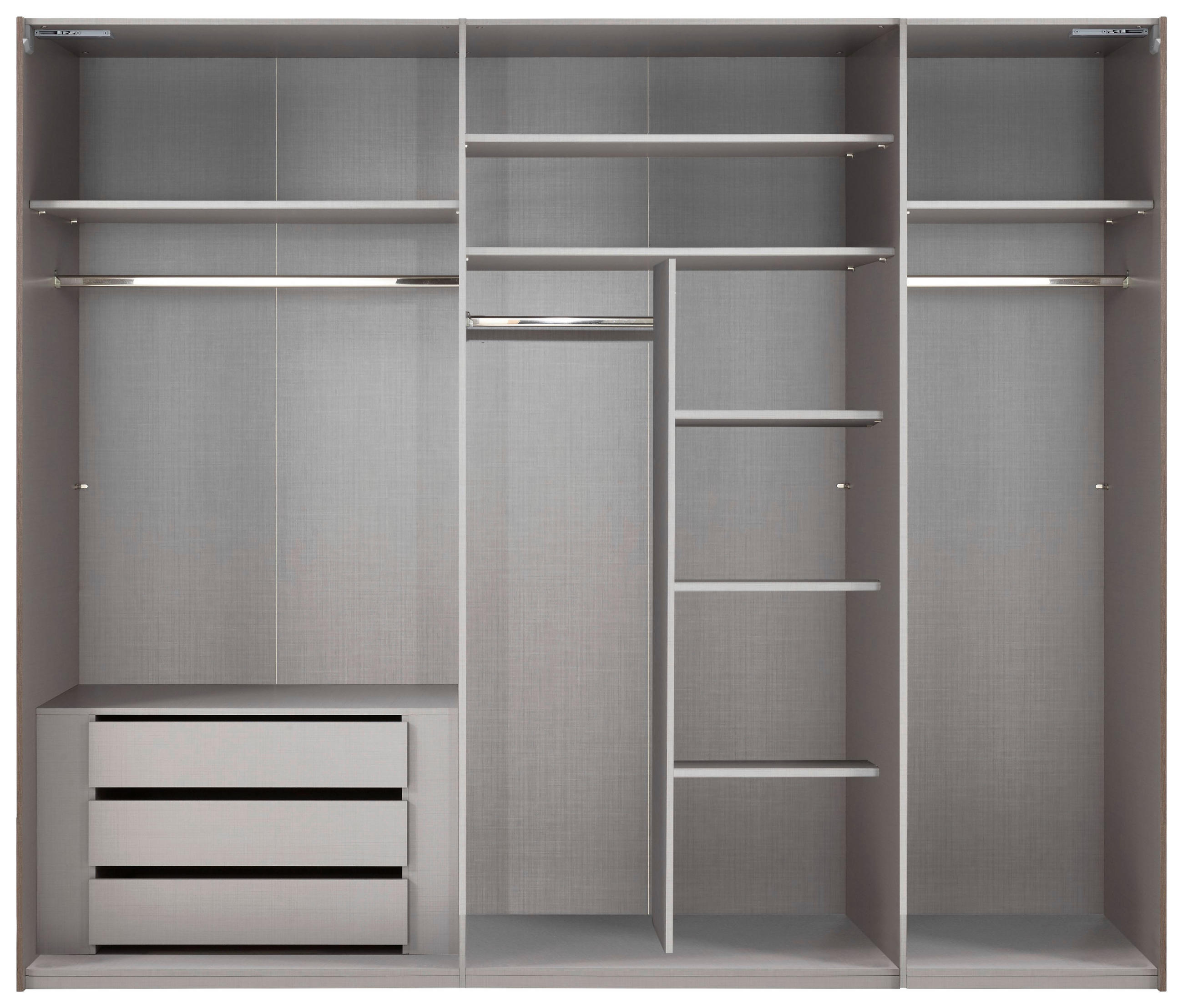 SCHWEBETÜRENSCHRANK  in Weiß  - Schwarz/Weiß, KONVENTIONELL, Glas/Holzwerkstoff (250/216/65cm) - Stylife