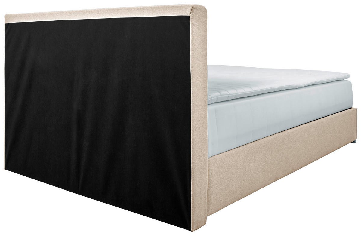 BOXBETT 90/200 cm  in Beige  - Chromfarben/Beige, KONVENTIONELL, Kunststoff/Textil (90/200cm) - Carryhome