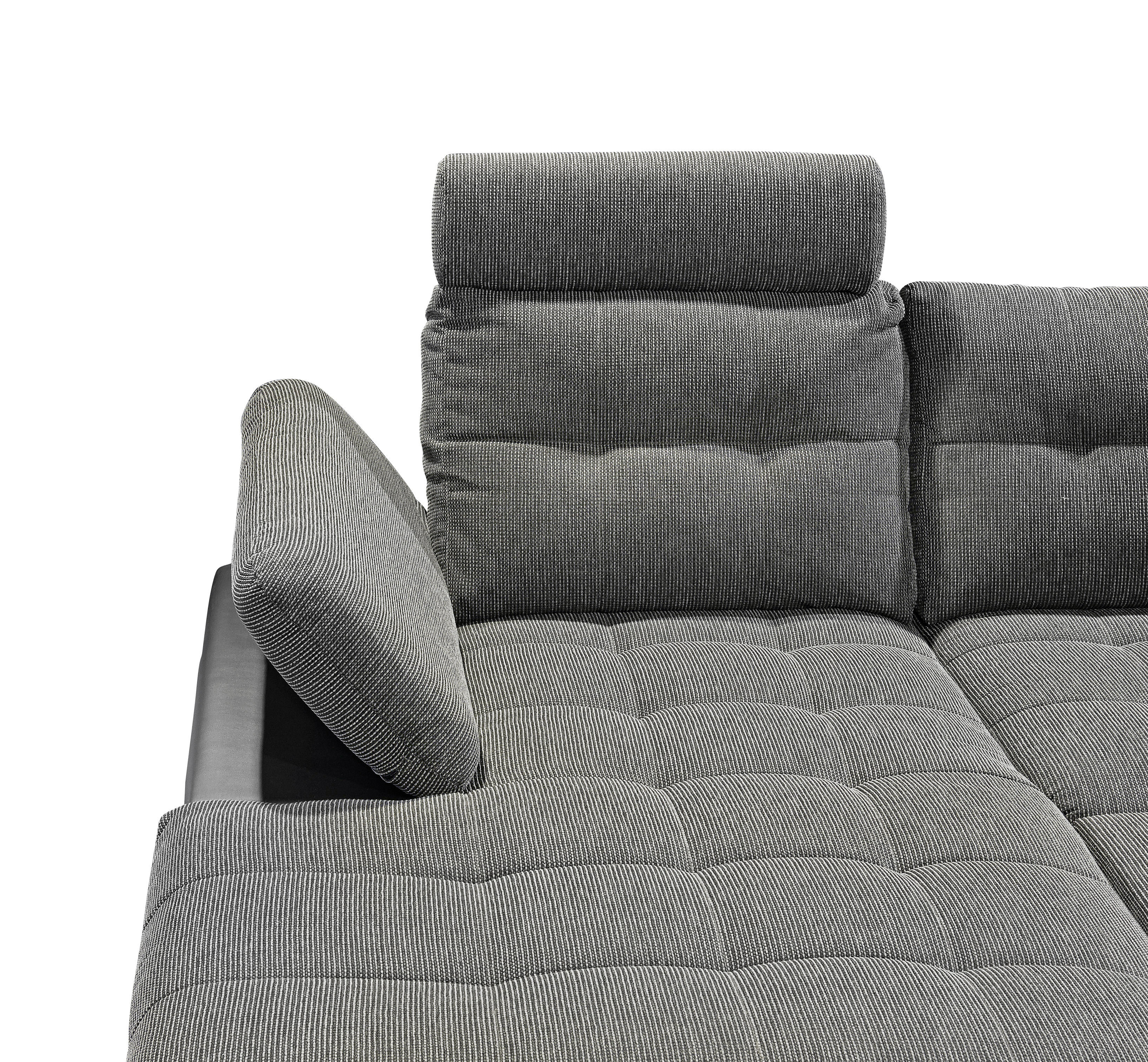 SOFFA i tyg grå, svart  - kromfärg/grå, Design, textil/plast (170/324/218cm) - MID.YOU