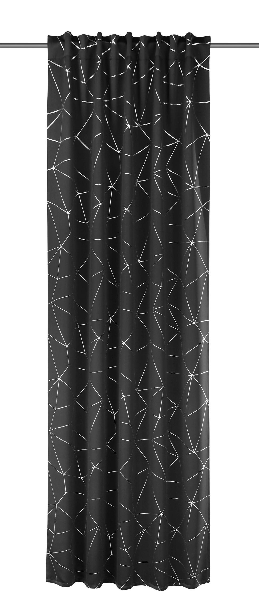 SCHLAUFENVORHANG blickdicht  - Schwarz, Basics, Textil (135/245cm)