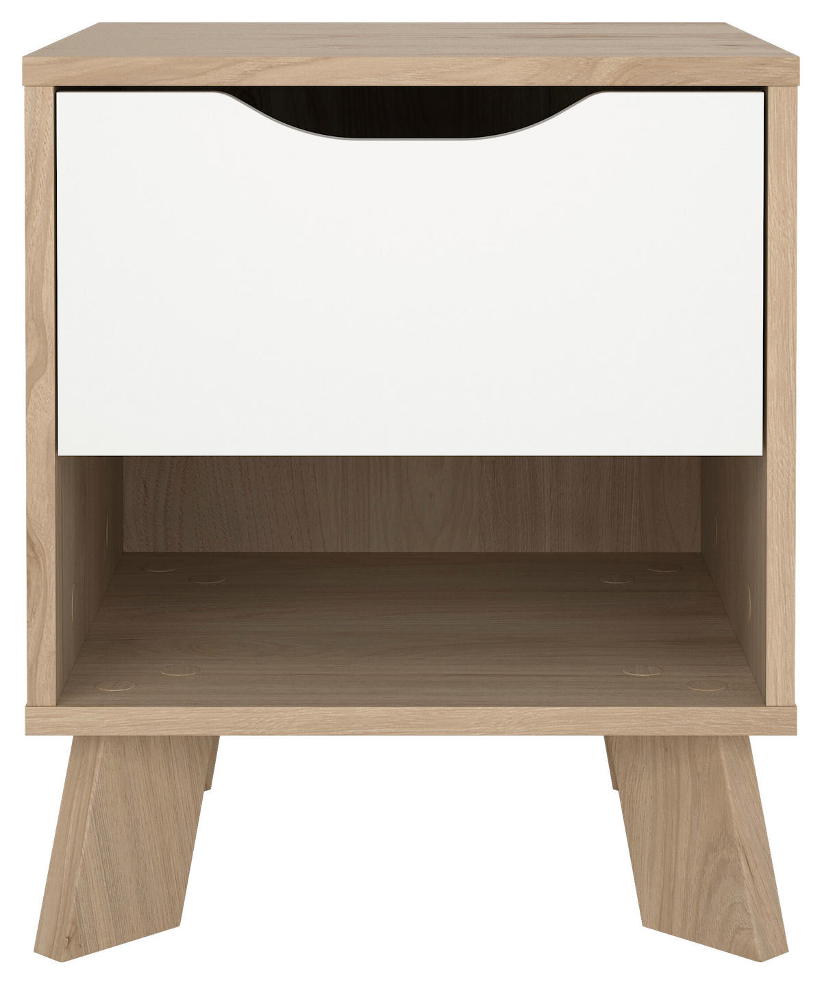 NACHTSCHRANK 40,2/47,4/39,8 cm  - Eichefarben/Weiß, Basics, Holzwerkstoff (40,2/47,4/39,8cm) - MID.YOU