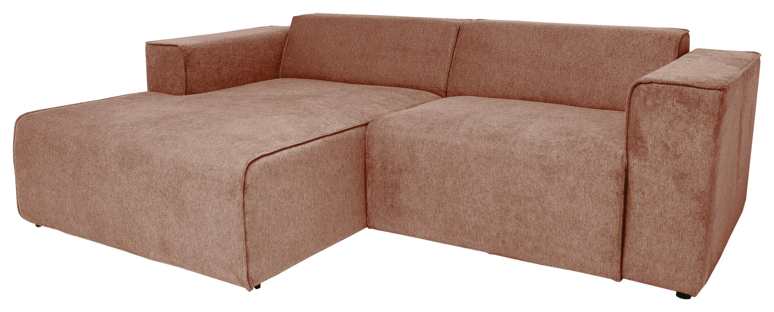 ECKSOFA Rosa Struktur  - Schwarz/Rosa, Design, Kunststoff/Textil (161/234cm) - P & B