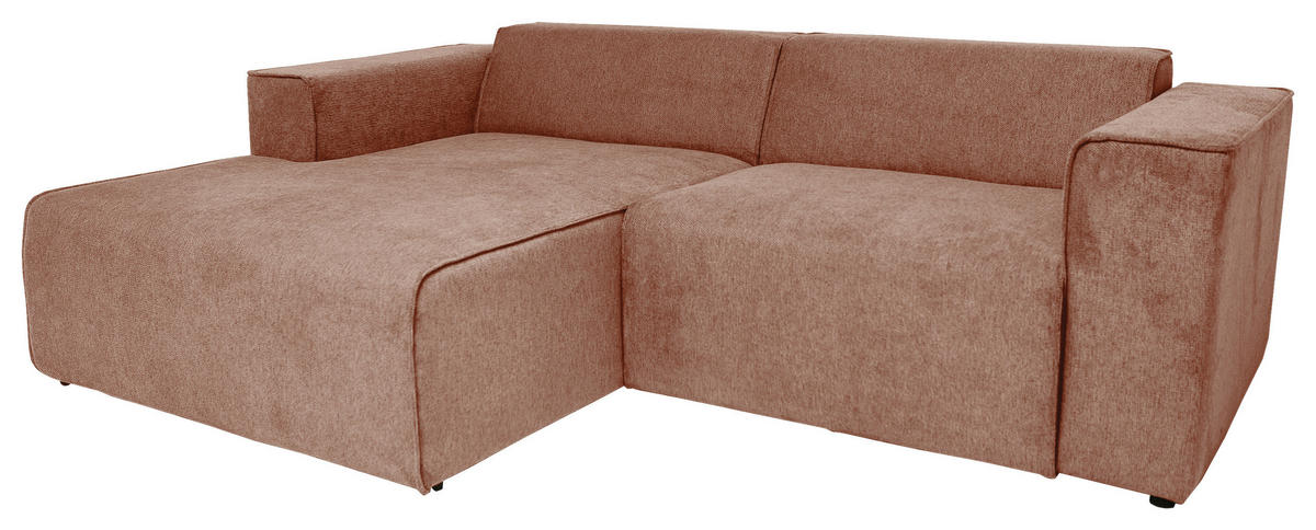 ECKSOFA Rosa Struktur  - Schwarz/Rosa, Design, Kunststoff/Textil (161/234cm) - P & B
