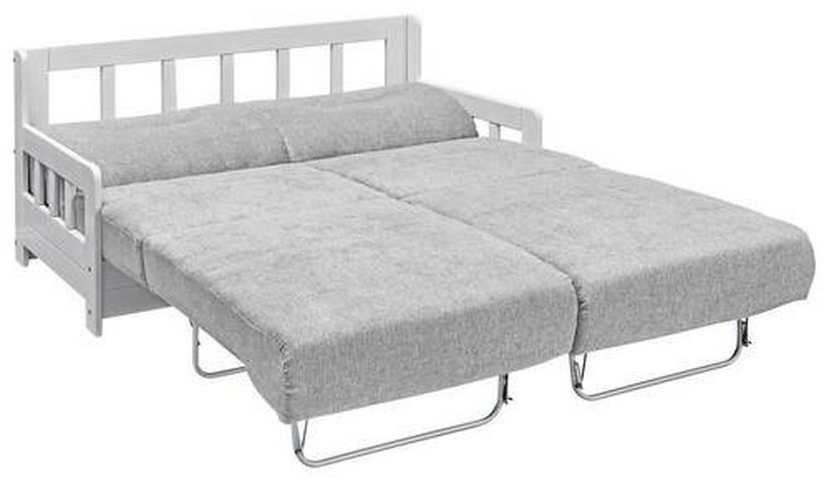 SCHLAFSOFA in Textil Grau, Weiss  - Weiss/Grau, Lifestyle, Holz/Textil (154/88/90cm) - Livetastic