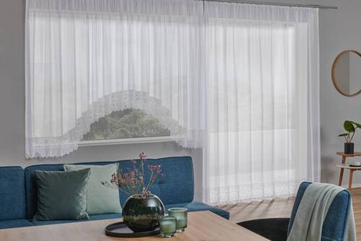 HOTOVÝ ZÁVĚS, poloprůhledné, 450/175 cm - bílá, Konvenční, textil (450/175cm) - Esposa