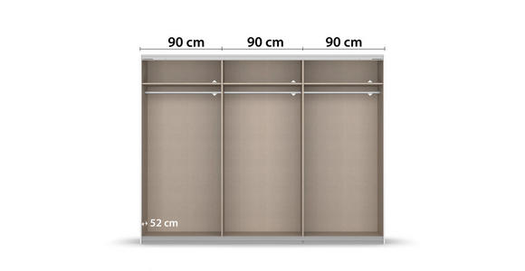 SCHWEBETÜRENSCHRANK 271/210/62 cm 3-türig  - Sonoma Eiche, KONVENTIONELL, Holzwerkstoff/Metall (271/210/62cm) - Xora