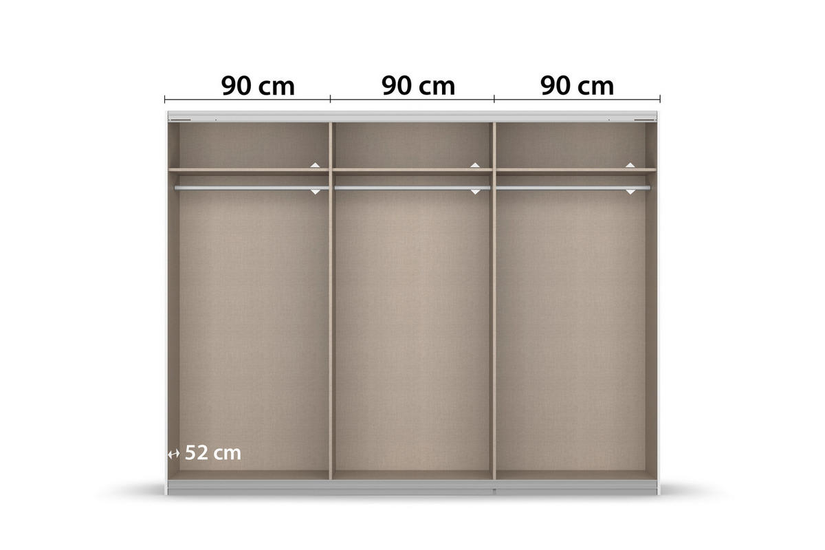 SCHWEBETÜRENSCHRANK in Anthrazit  - Anthrazit, Konventionell, Holzwerkstoff/Metall (271/210/62cm) - Xora