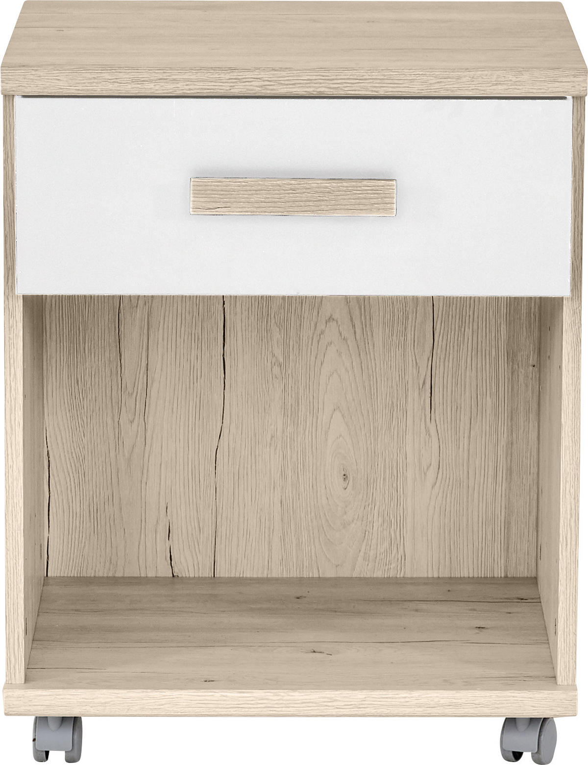ROLLCONTAINER 46/59/45 cm  - Weiss/Eichefarben, Design, Holzwerkstoff/Kunststoff (46/59/45cm) - MID.YOU