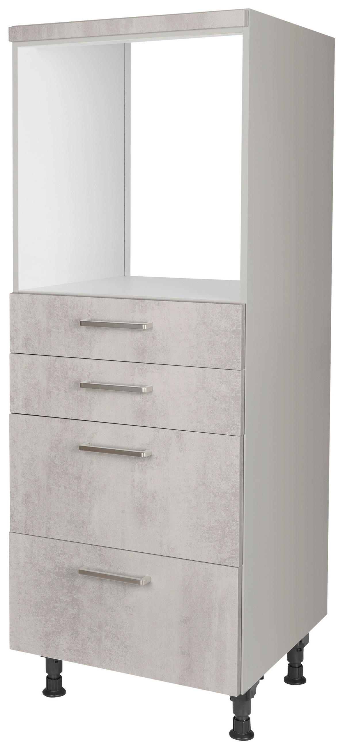 GERÄTEUMBAUSCHRANK 60/168/58 cm  in Hellgrau  - Edelstahlfarben/Hellgrau, MODERN, Holzwerkstoff/Metall (60/168/58cm) - Nobilia