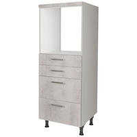 GERÄTEUMBAUSCHRANK 60/168/58 cm  Hellgrau  - Edelstahlfarben/Hellgrau, Modern, Holzwerkstoff/Metall (60/168/58cm) - Nobilia