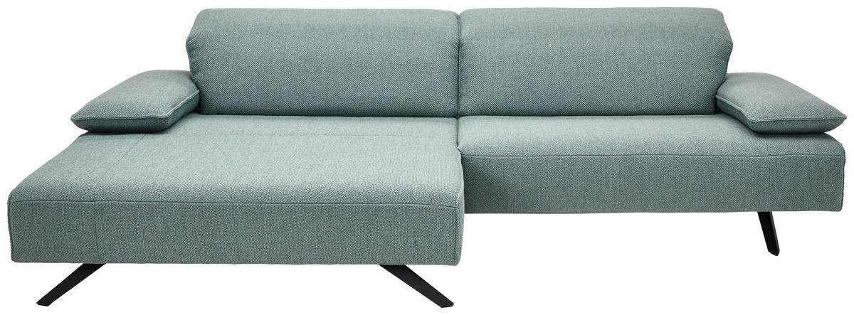ECKSOFA in Flachgewebe Petrol  - Anthrazit/Petrol, Design, Textil (164/280cm) - Johann Jakob