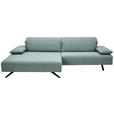 ECKSOFA Petrol Flachgewebe  - Anthrazit/Petrol, Design, Textil (164/280cm) - Ambiente