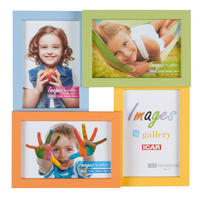 RAMĂ FOTO MULTIPLĂ in galben, portocaliu, albastru deschis, verde deschis  - verde deschis/albastru deschis, Basics, sticlă/lemn (29,5/29,5/3,3cm) - Monee