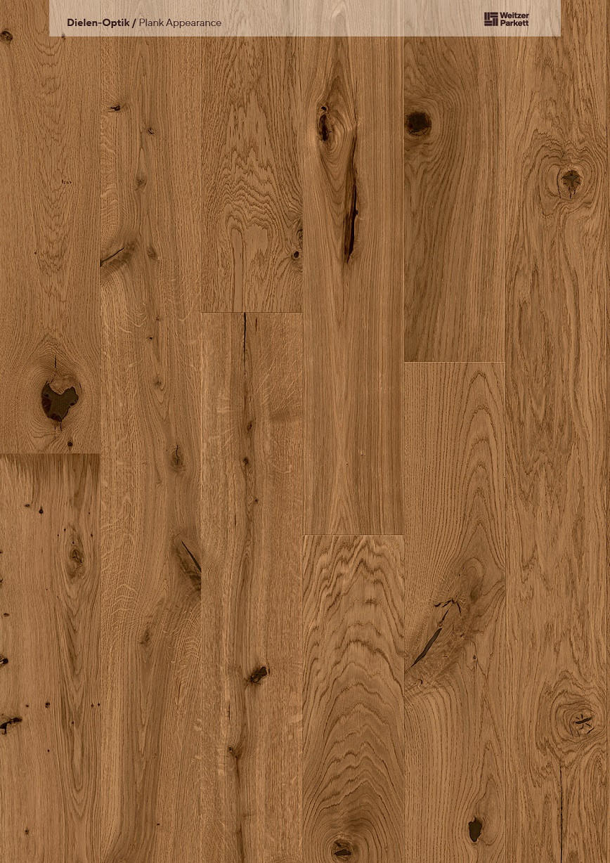 LANDHAUSDIELE, Eiche Amber Gesund-Diele  per  m² - Eichefarben, Design, Holz (224,5/19,3/1,3cm) - Weitzer Parkett