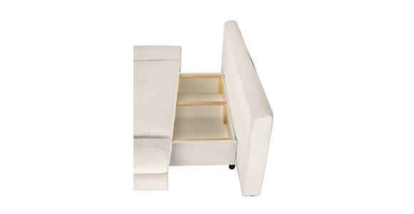 SCHLAFSOFA mit Schlafen auf Sitzhöhe, haustierfreundlicher Bezug Cord Beige - Beige/Buchefarben, KONVENTIONELL, Holz/Textil (200/75/85cm) - Carryhome