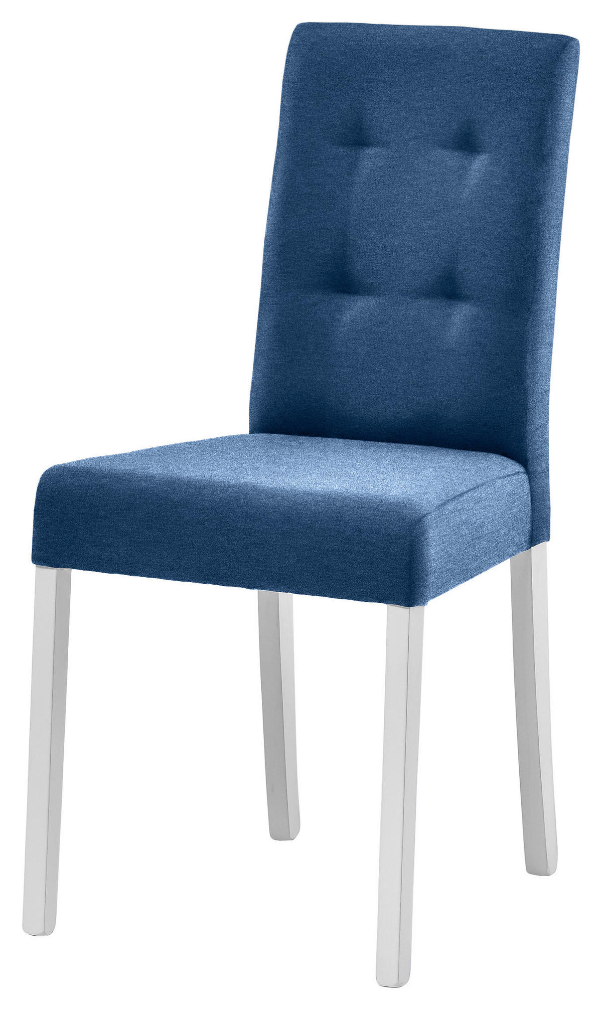 STUHL Webstoff Blau, Weiß Buche massiv  - Blau/Weiß, ROMANTIK / LANDHAUS, Holz/Textil (44/91/57cm) - Landscape