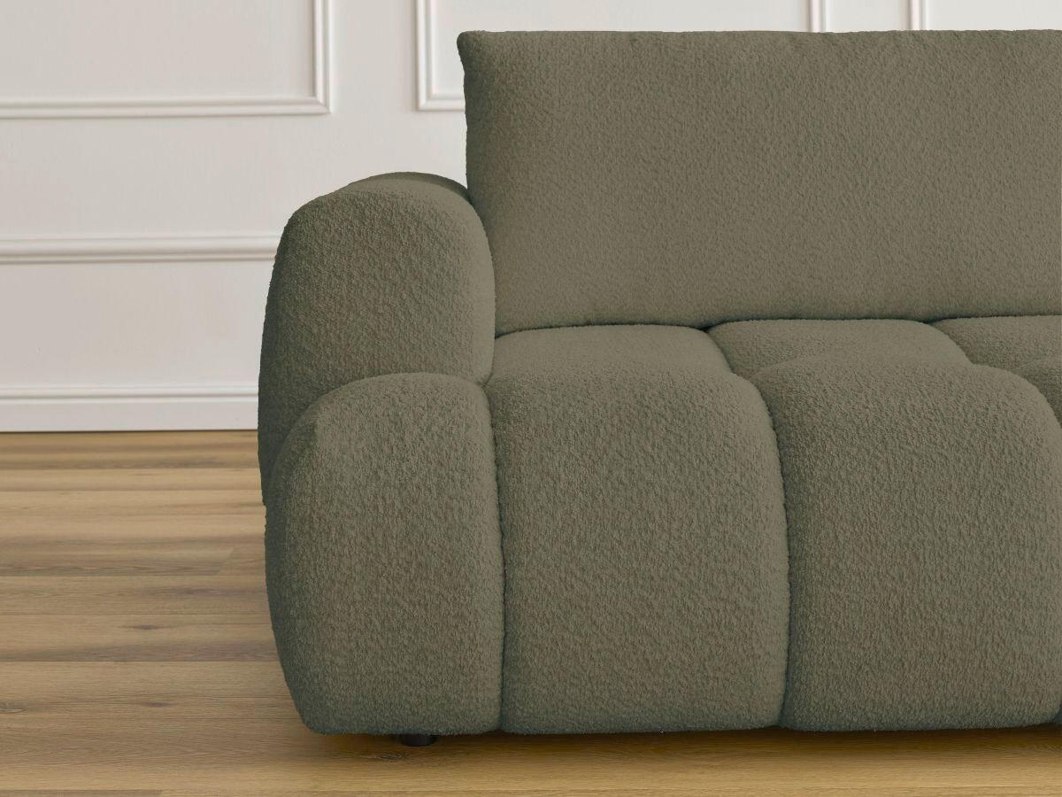 SCHLAFSOFA FUJI Bouclé Grün  inkl.  - Schwarz/Grün, MODERN, Kunststoff/Textil (251/113/88cm)