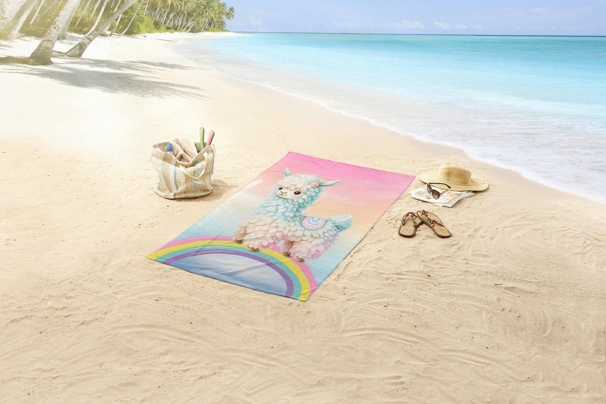 STRANDTUCH Good Morning Multicolor, Rosa, Hellblau 75/150 cm  - Multicolor/Rosa, Basics, Textil (75/150cm)