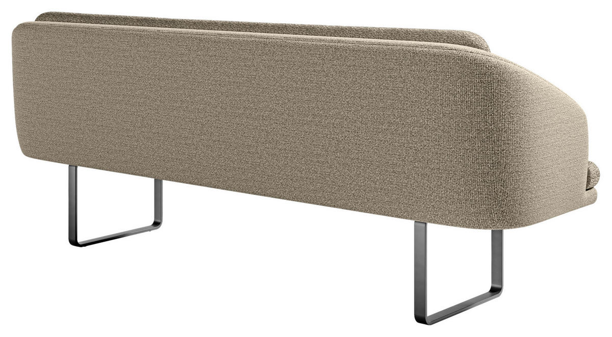 SITZBANK 255/89/68 cm Flachgewebe Sandfarben Metall  - Sandfarben/Schwarz, Design, Textil/Metall (255/89/68cm) - Dieter Knoll