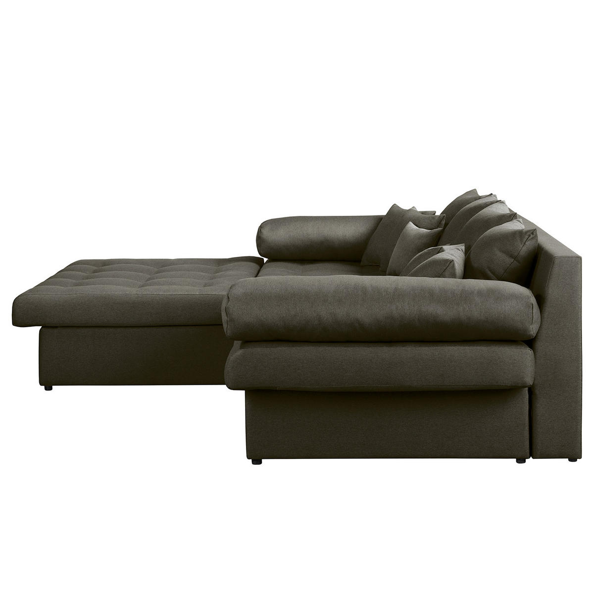 ECKSOFA Naomi Dunkelgrau Mikrofaser Rückenkissen  - Dunkelgrau/Schwarz, Design, Kunststoff/Textil (243/284cm) - P & B