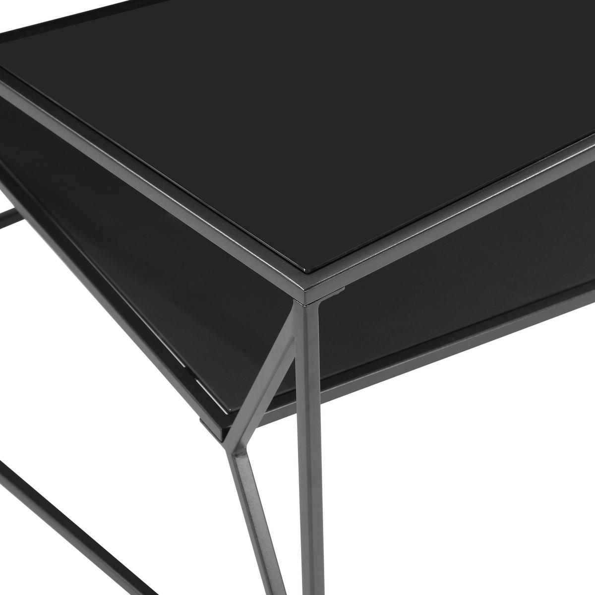 KONFERENČNÝ STOLÍK, sivá, čierna, kov, sklo, 75/75/43 cm - čierna/sivá, Design, kov/sklo (75/75/43cm) - Carryhome