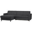 ECKSOFA in Webstoff Dunkelgrau  165/257 cm  - Dunkelgrau/Schwarz, Design, Kunststoff/Textil (165/257cm) - Xora
