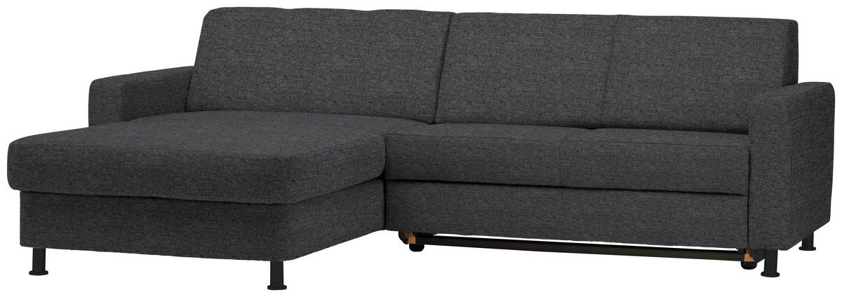 ECKSOFA in Webstoff Dunkelgrau  - Dunkelgrau/Schwarz, Design, Kunststoff/Textil (165/257cm) - Xora