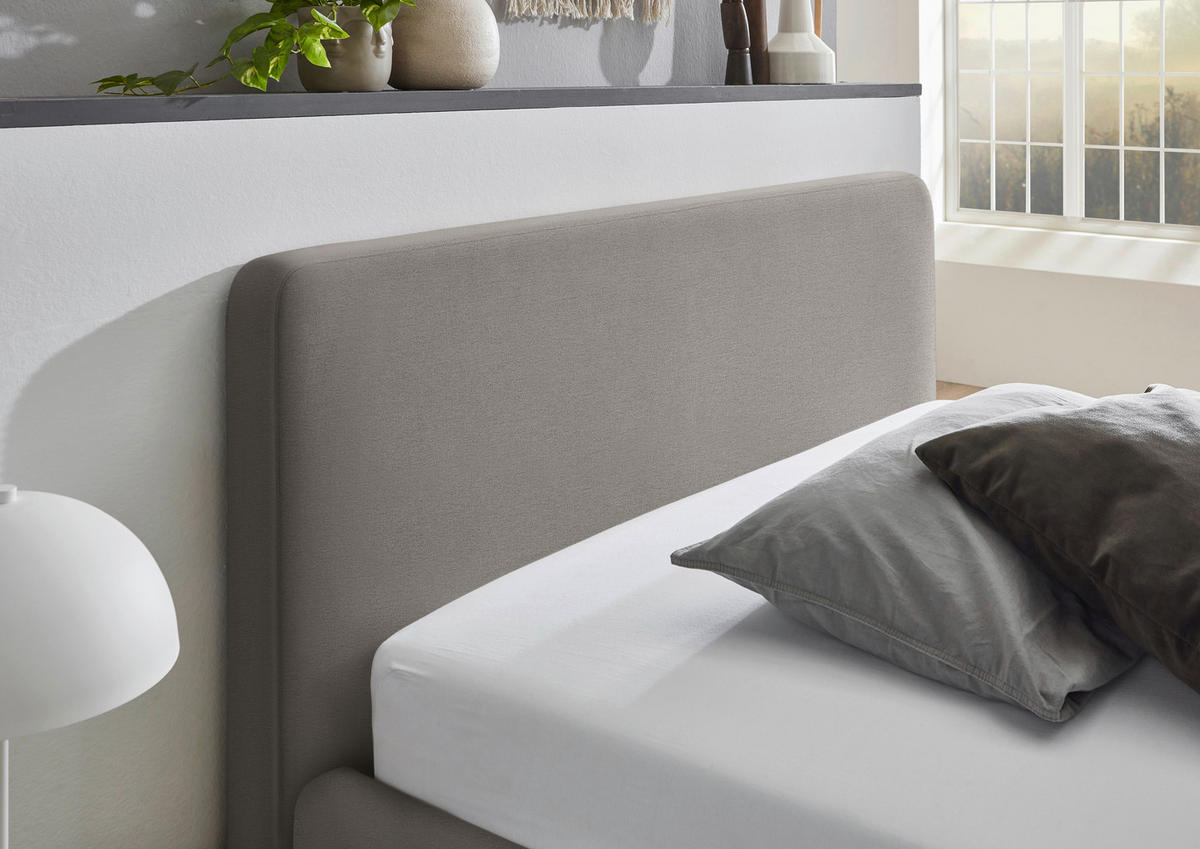POLSTERBETT 120/200 cm  in Grau  - Eichefarben/Grau, Design, Holz/Textil (120/200cm) - Xora
