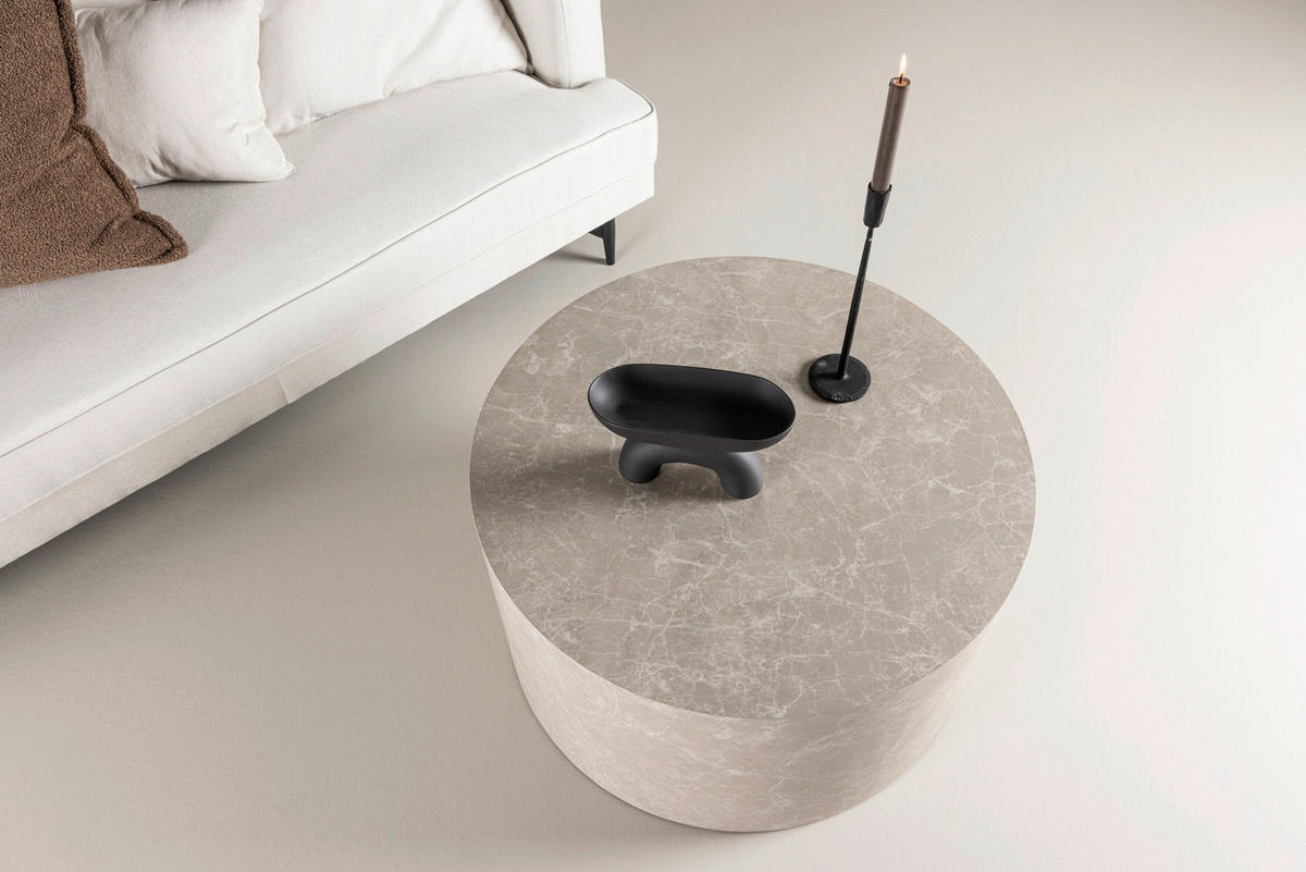 COUCHTISCH Pappel rund Beige  - Beige, MODERN, Holz (80/45cm) - Livetastic