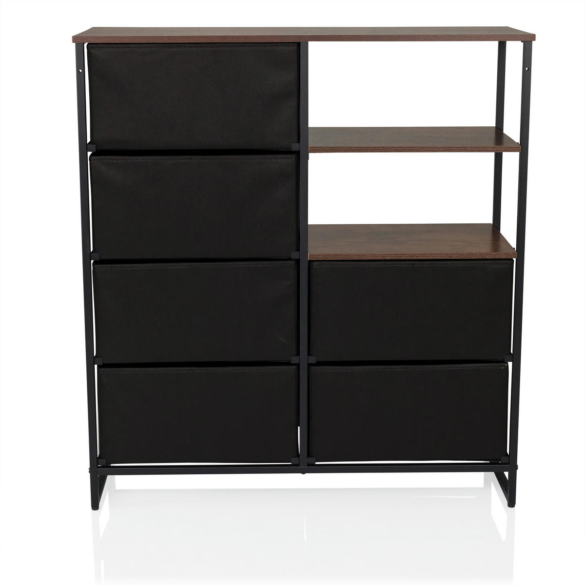 KOMMODE  in 84/92/30 cm  - Eichefarben/Schwarz, MODERN, Holzwerkstoff/Textil (84/92/30cm) - MID.YOU