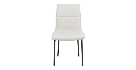 STUHL in Eisen Bouclé Metall, Textil - Beige/Schwarz, MODERN, Textil/Metall (50/85/62cm) - Hom`in