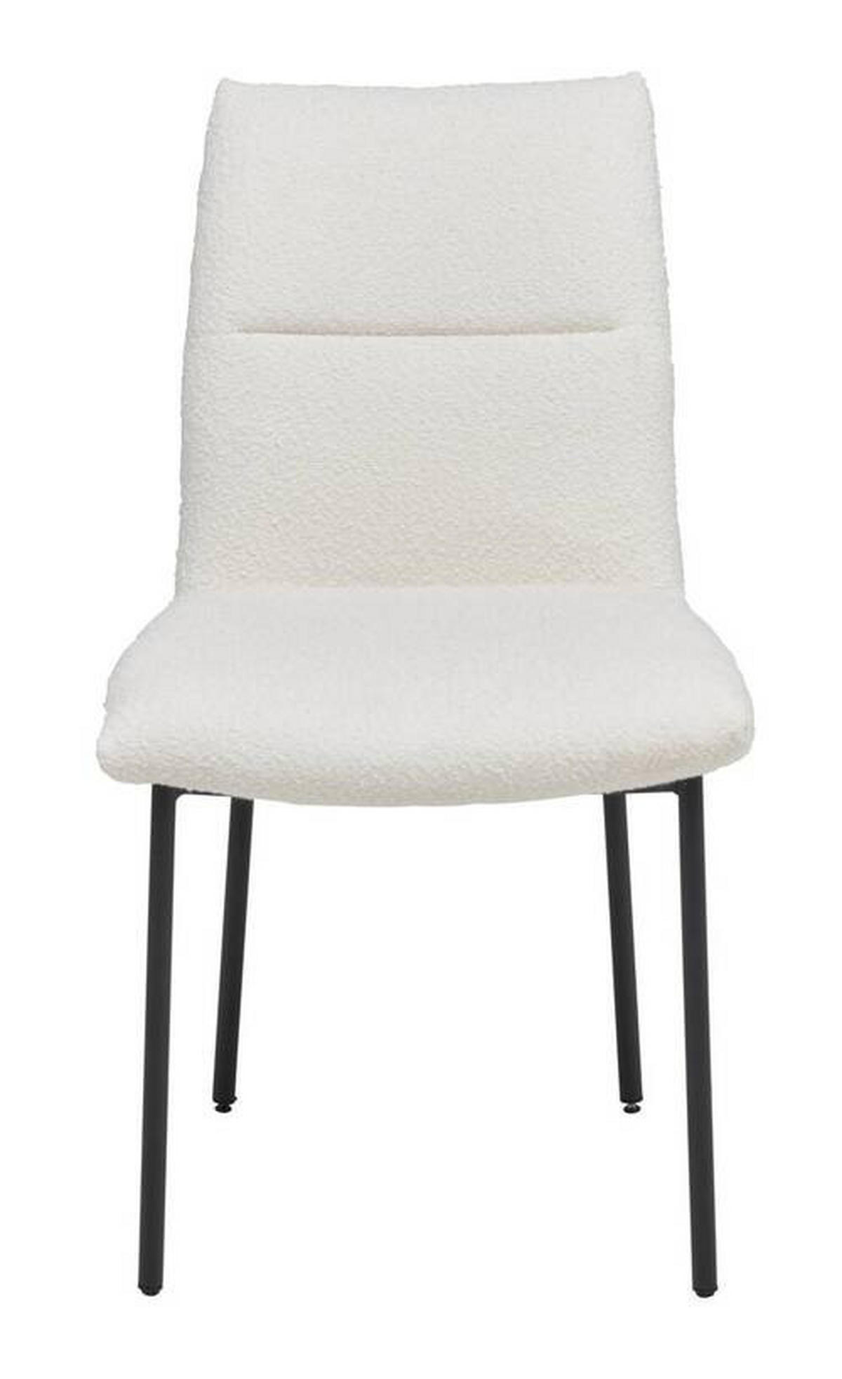 STUHL  in Eisen Bouclé  - Beige/Schwarz, Modern, Textil/Metall (50/85/62cm) - Hom`in