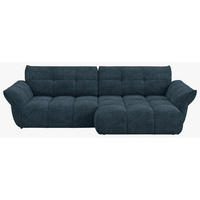 ECKSOFA Dunkelblau Chenille Rücken echt  - Schwarz/Dunkelblau, Design, Kunststoff/Textil (312/177cm) - Welnova