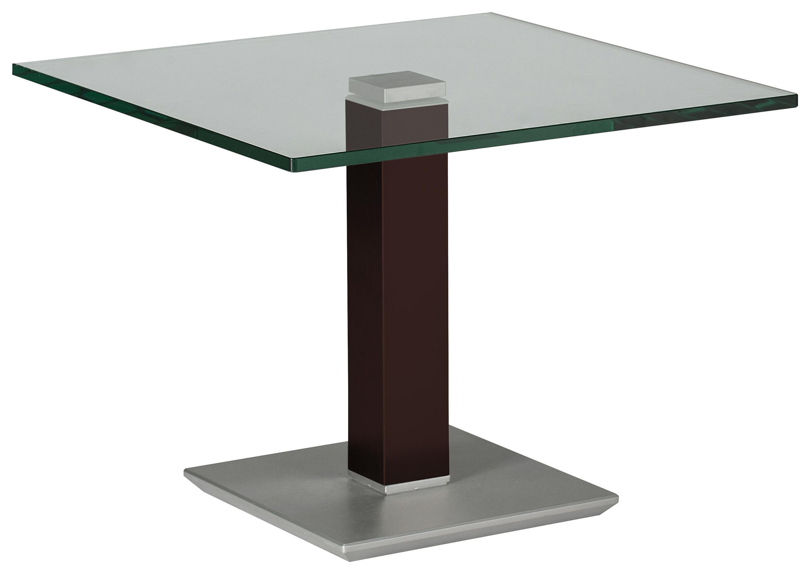 Beistelltisch in Metall, Glas 60/60/46-65 cm