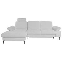 ECKSOFA ALMA in Chenille Hellgrau  191/285 cm  - Hellgrau/Schwarz, Design, Textil/Metall (191/285cm) - Livetastic