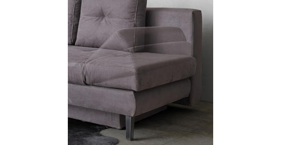 SCHLAFSOFA in Flachgewebe Dunkelgrau - Dunkelgrau/Schwarz, Design, Textil/Metall (200/85/90cm) - Novel