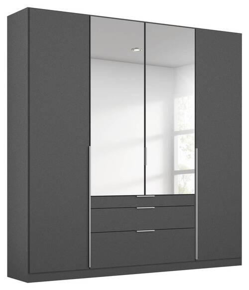 DREHTÜRENSCHRANK in Grau, Silberfarben  - Silberfarben/Alufarben, Modern, Holzwerkstoff (181/229/54cm) - Rauch Möbel