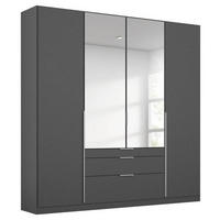 DREHTÜRENSCHRANK in Grau, Silberfarben  - Silberfarben/Alufarben, Modern, Holzwerkstoff (181/229/54cm) - Rauch Möbel