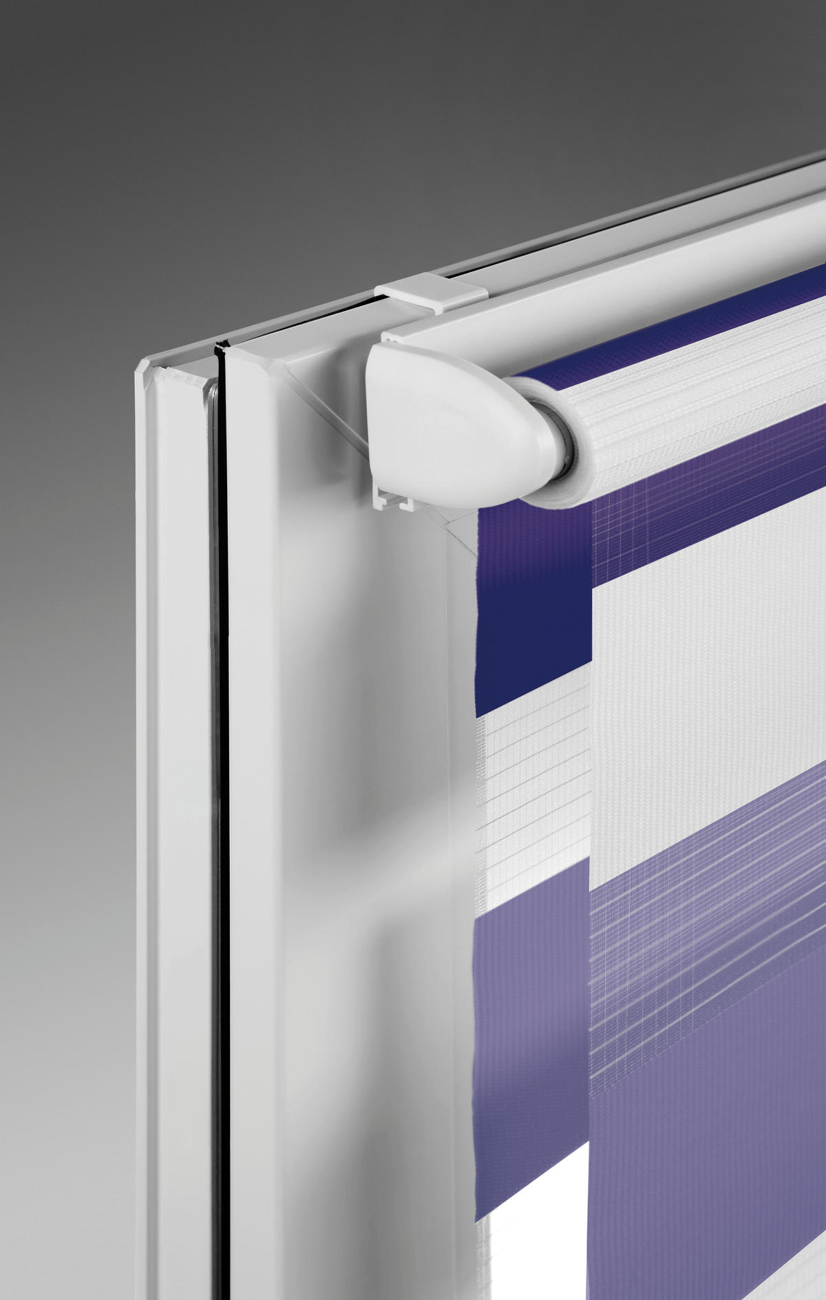 DOPPELROLLO  halbtransparent   60/160 cm   - Violett/Weiß, Basics, Textil (60/160cm)
