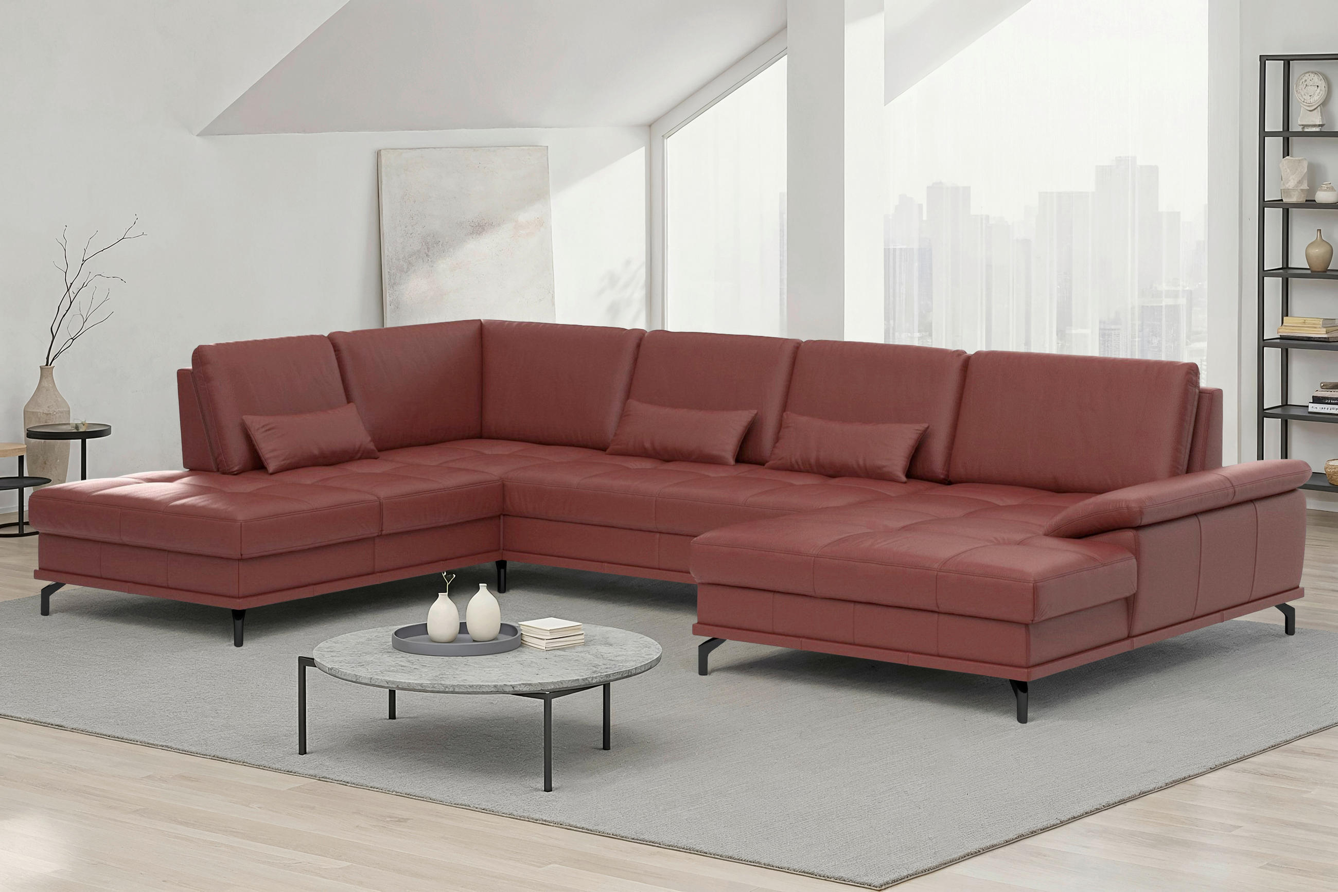 Sit & More Wohnlandschaft Costello E Rotbraun 363x223 cm
